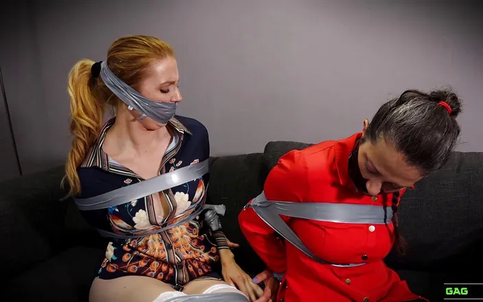 Gag Attack: Mila &amp; Julia - Office Girls in Tape Bondage