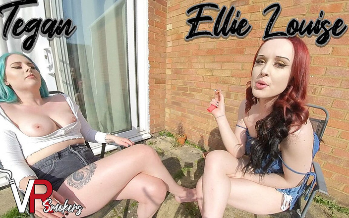 VR smokers: Ellie louise और tegan - धूम्रपान न करने वाली दोस्त