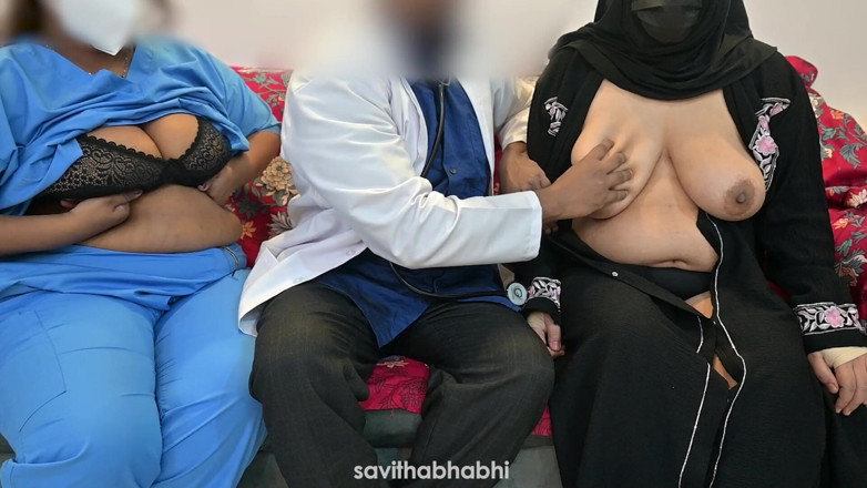 savithabhabhi: Doktor memuaskan batangnya dengan jururawat dan wanita pesakit muslim