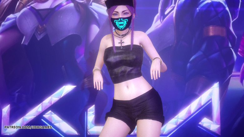 3D-Hentai Games: [MMD] Exid - Me &amp;you Ahri Akali Evelynn sexig striptease dance League...