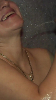 Blonde MILF Golden Showers a Guy with a Black Mask, Afterwards Sucks a Big Cock and Gets Pissed on in the Bathroom