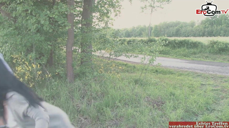 EroCom: German outdoor pick up sex with black hair student