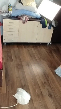 Sexy Brunette Having Fun Trying on Clothes. Sexy Stepmom Dances Naked Around the House.