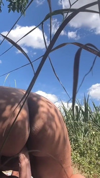 Caught Outside - Thick Girl Toys Her Dripping Pussy in the Tall Grass