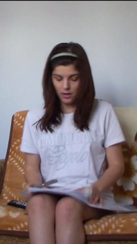 Sexy Teen Making Her Homework in Tight Short Pants
