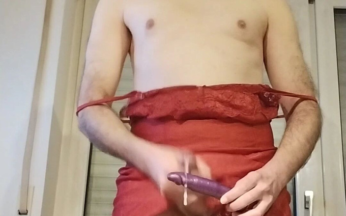 Showmaster: Sục cu giả và đẩy dương vật giả vào đít