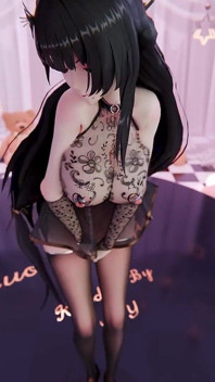 [mmd] boutique scuzați-mă replici obscene; Striptease; mătase neagră; Pulverizare de apă