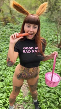 Naughty Bunny in the Wild!cum on Egg