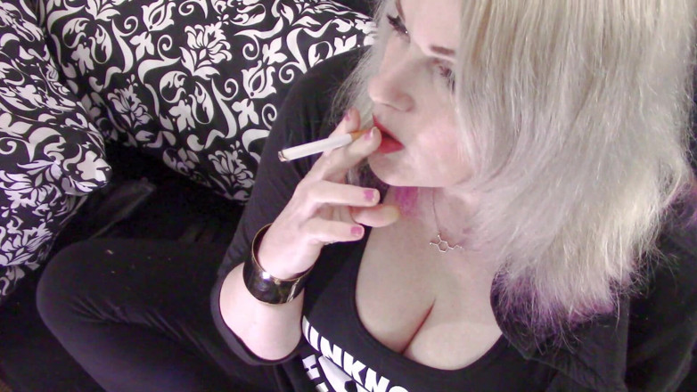 Smoke Temptress Annie Vox - Smoking Fetish: Marlboro red in tank and hoodie