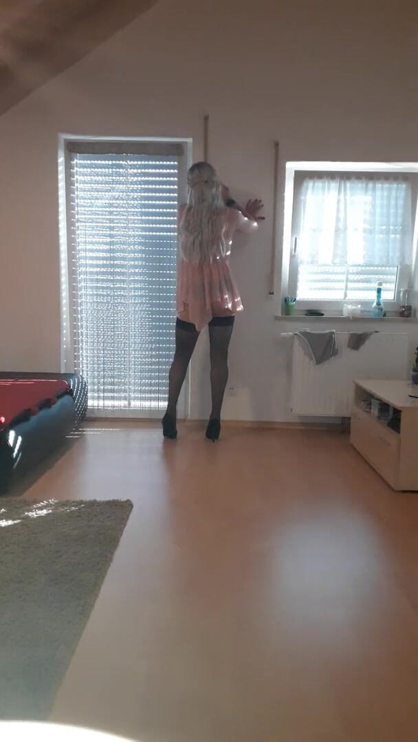 Julia CD: Sexy lingerie crossdresser teen