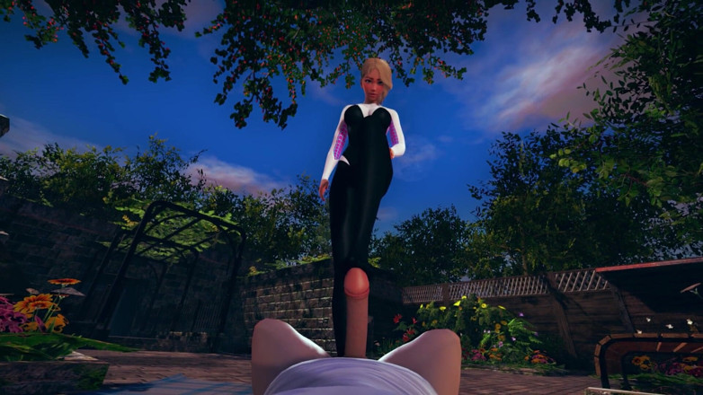 Waifu club 3D: Gwen Stacy footjob