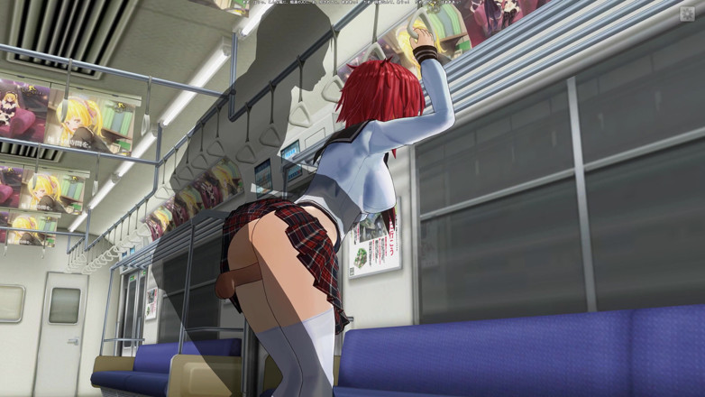 H3DC: 3D HENTAI Ruiva universitária é fodida no cu em um vagão...