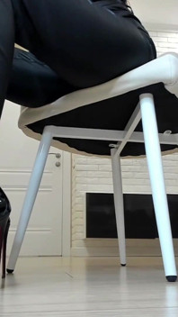 Foot Slave Training in Leather Pants and Pumps, Ignoring
