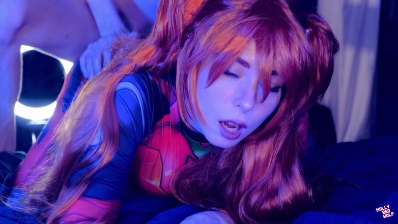 MollyRedWolf: Calda troia Asuka langley 4k! DP, 3 sborrata