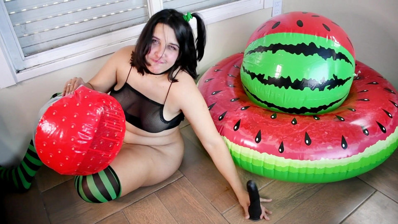 melu_world: Squirting on My Fruity Inflatable Collection - Bunny Looner