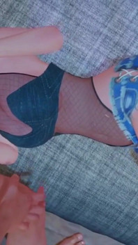 큰 자지를 제대로 다룰 수 있는 파란 머리를 가진 핫한 일본 소녀: 3D 헨타이