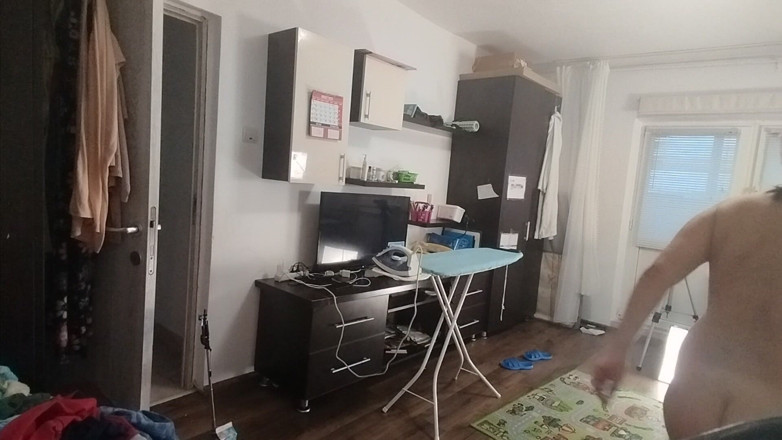 Amateur_MS: Sexy Brunette Doing Naked Chores Around the House