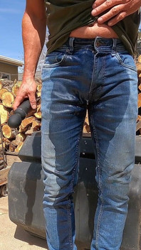 Wetting My Jeans and Teasing My Cock with Vibrators