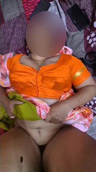 Sexy Indian Housewife Sreejaa in Orange Blouse and Saree Fucked Hard