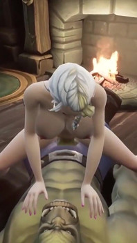 Awek blonde comel menunggang Orc | Warcraft Parody
