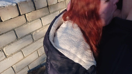 SweetAndFlow: Outdoor sex in winter - Guy fuck me hard