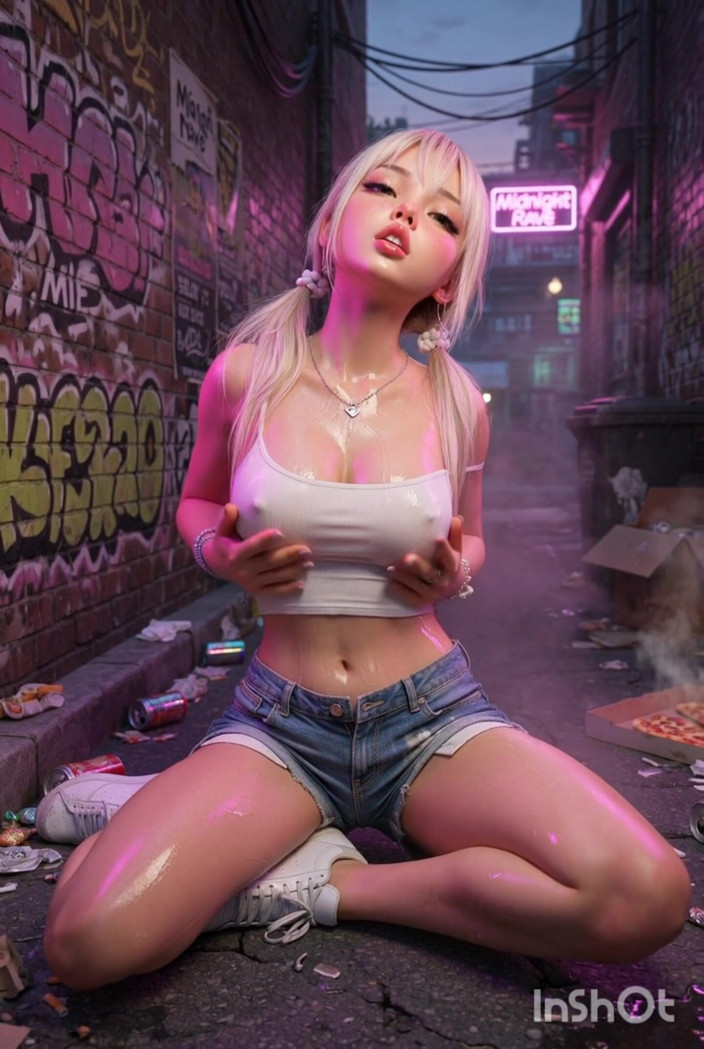Wertstofsamler: Blonde Alley, se masturba no chão com aparelho e blusa...
