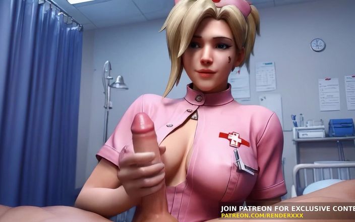 3D-Hentai Games: 3डी एनीमेशन: ओवरवॉच - दया नर्स वर्दी अस्पताल में विशेष देखभाल बिना सेंसर हेनतई