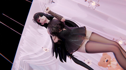 MikuMotion: [mmd] butik maafkan saya baris lucah; Striptis; sutera hitam; Semburan...