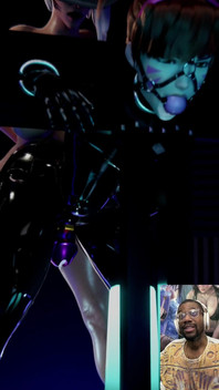 Transgender D.va Wears BDSM Latex, Ball Gag & Chasity Cage While Getting Butt Fucked