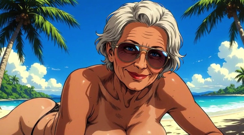 AI Porn: Donne dei cartoni animati nella spiaggia nudista