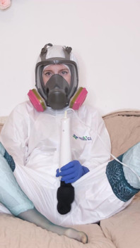 Hazmat-masturbation auf dem haus