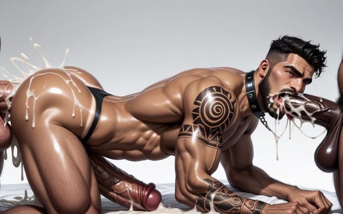 AI Blk: Huge Cock Hunk Fuck Ass Cum