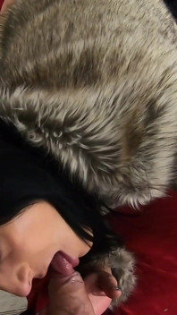 Masturbating While Wearing Fur Coat and Shiny High Heels 205