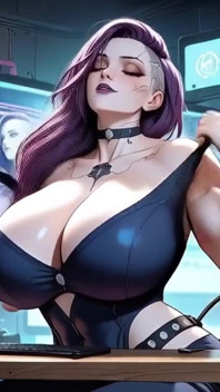 Cyberpunk Girl Undress in Office (ai Animation)