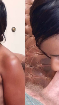 Dee peituda sua buceta aberta no sofá de casting pornô