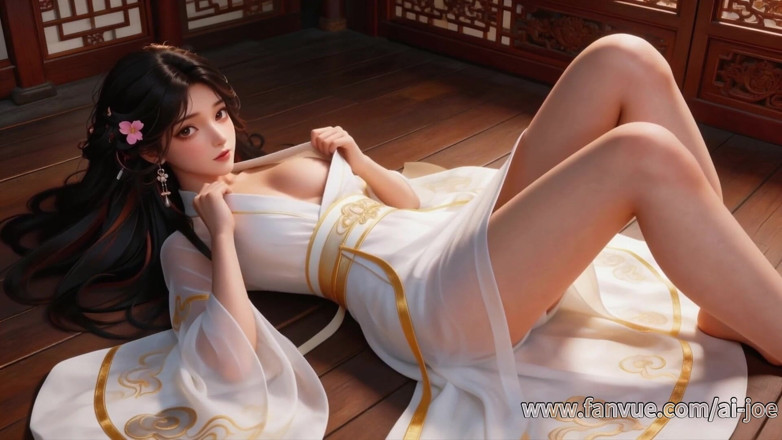 AI-JOE: Awek Cina dalam kostum purba, blowjob terbaik, 3p, dan stimulasi puting,...