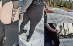 Risky Flashing Fantasy Adventure Jerking and Cumshot Outdoor