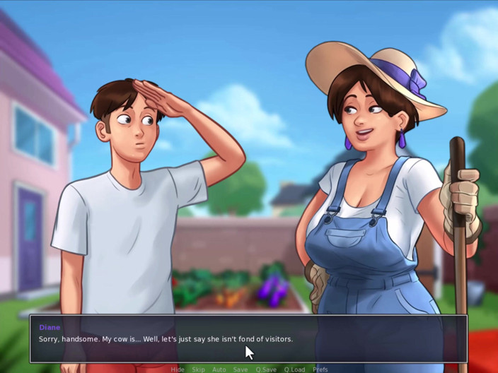 Johannes Gaming: Summertime saga - entregando leite de Diana