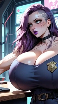 Cyberpunk Girl Undress in Office (ai Animation)