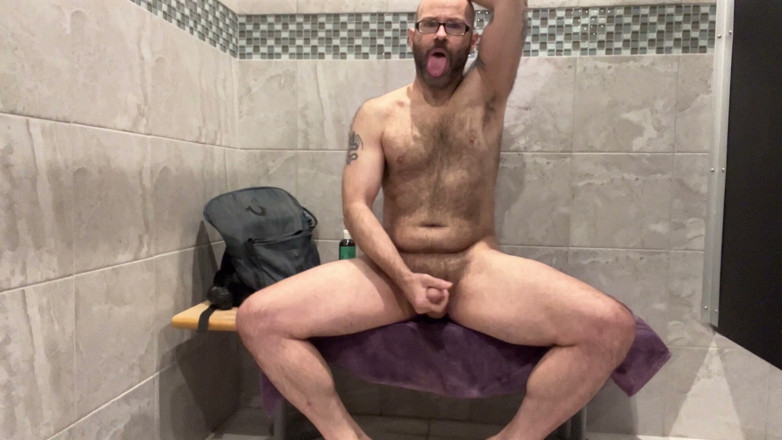 Hairy Wolfe: Stepdad Loves to Workout and Jerk off in Locker Room...
