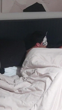 Sexy matrigna calda, solo fan al rallentatore, a letto