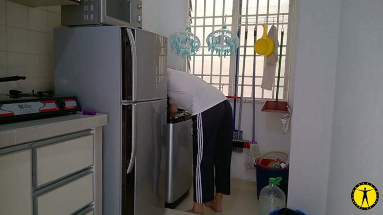 TheoryOfSex: She gets pantsed while doing house chores