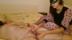 badkittyB: 새해 복 많이 받으세요! 거대한 30cm 딜도로 노예 자지를 울리는 펨돔 여주인 Badkittyb. 정액 차단