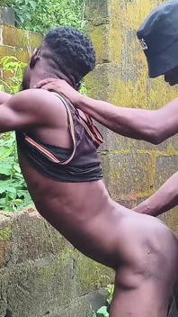After a Long While Ebony Decided to Try My Huge Dick as I Fuck Him Real Good in an Abandoned Building