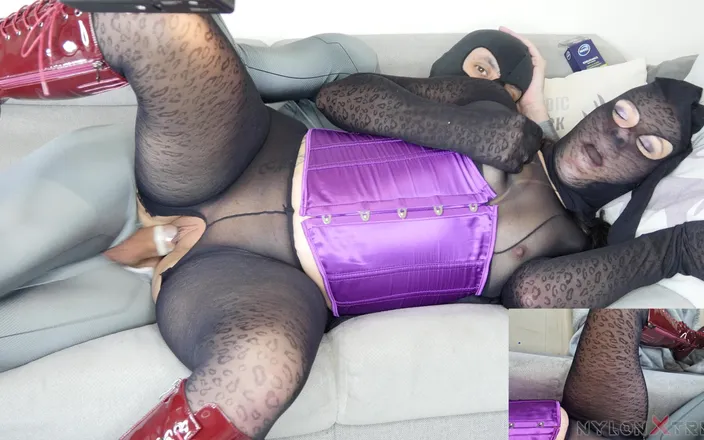 Nylon Xtreme: Katy Kat Nylon Leopard Encasement
