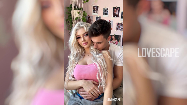 Lovescape: Bimbo Babe Rides Boyfriend in Bedroom (ai)