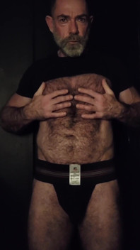 Hairy Muscle Bear Showing off
