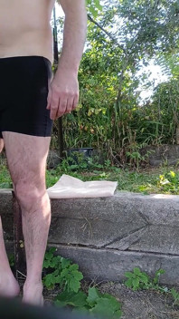 Jerk off in Garden
