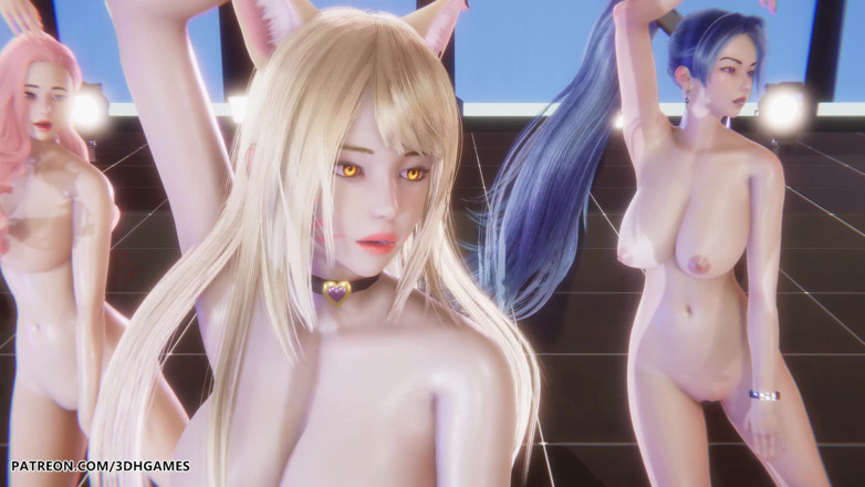 3D-Hentai Games: [mmd] Twice - Talk That Talk Ahri Seraphine Kaisa Sexy Striptease...