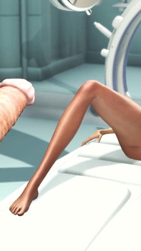 Sexo humanoide androide travesti juega con una rubia sexy en la bahía de ciencia ficción med